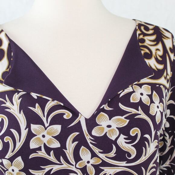 Nicole Miller Women's Vintage Regal Jewel Toned Floral Dress Silk Size Small - Picture 3 of 11